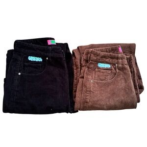 Bundle of 2 women’s Empyre Corduroy skate pants  - Black and Brown